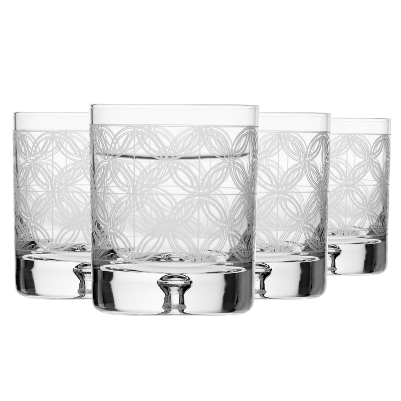 Krosno – Whisky, Bourbon & Scotch Glasses 250 ml – Set of 4 – Saga Collection – Handcrafted Cut Crystal Glass – Gift Idea