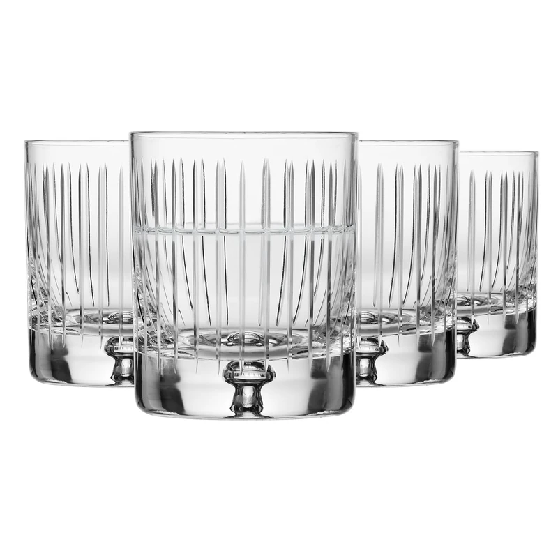 Krosno – Whisky, Bourbon & Scotch Glasses 250 ml – Set of 4 – Saga Collection – Handcrafted Cut Crystal Glass – Gift Idea