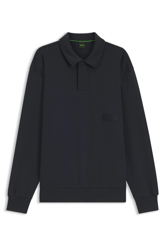 BOSS Men's Sw_Placket Polo 10280170 01 Sweatshirt, 402 Dark Blue, XS