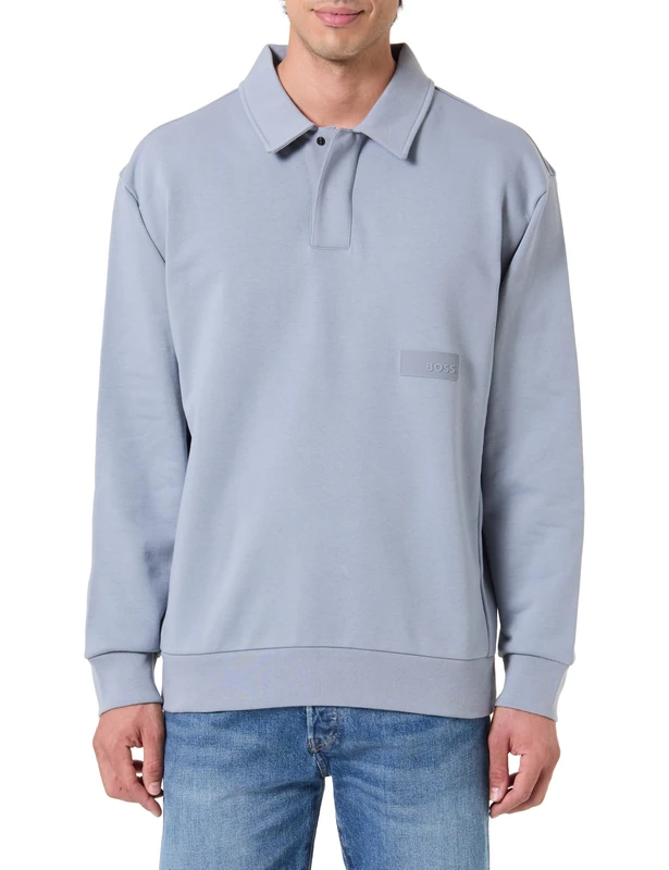 BOSS Men's Sw_Placket Polo 10280170 01 Sweatshirt, 026dark Grey, XL