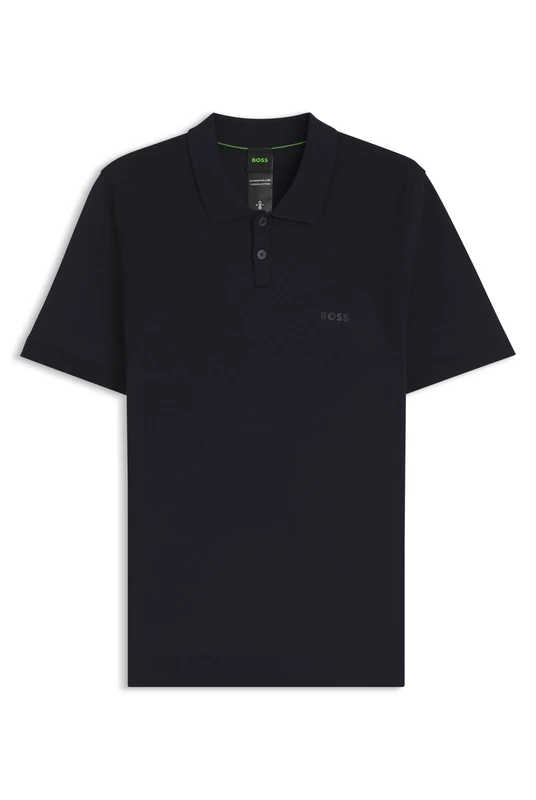 BOSS Cotton-Blend Knit Polo with Bodymapping Structure