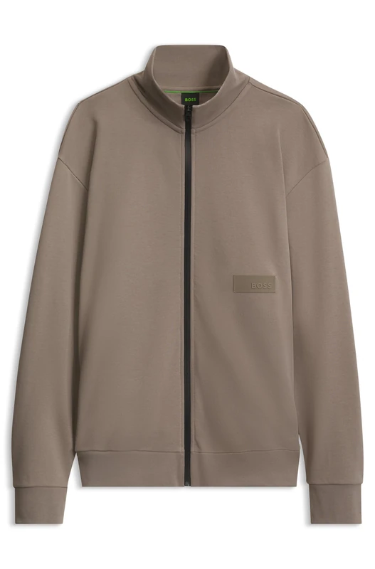 BOSS Men's Sw_Collar Full Zip 10280170 01 Sweatshirt, 334light/pastel Green, L