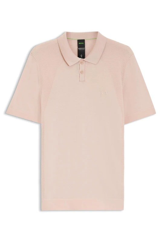 BOSS Cotton-Blend Knit Polo - Regular Fit Short Sleeves