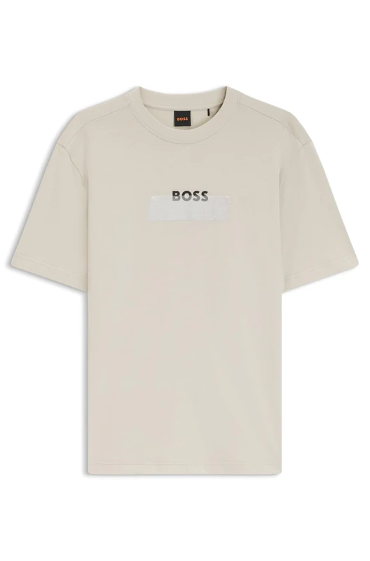 BOSS Men's Te_logotape 10277382 01 T-Shirt, 271light Beige, XL