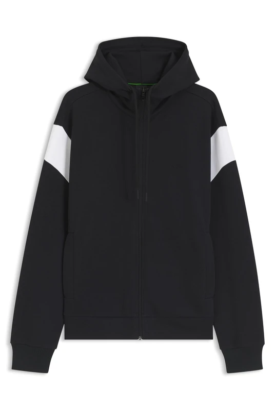 BOSS Regular-fit Sweatshirt Aus Spacer-piqué Mit Reißverschluss Blue
