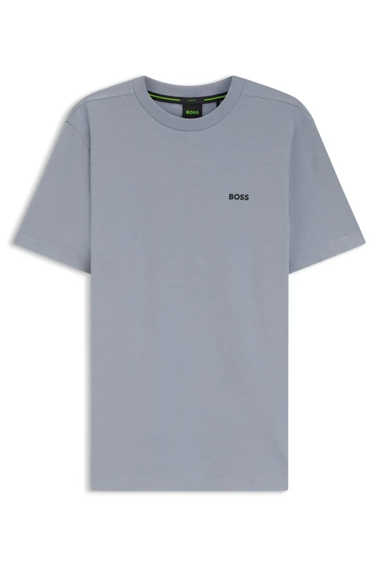 BOSS T-Shirt Aus Stretch-Baumwolle Mit Logo-Detail Grey