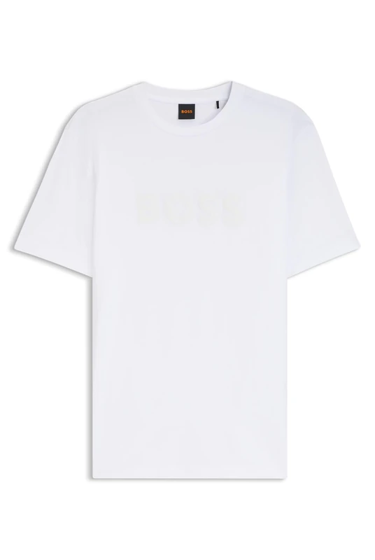 BOSS Cotton T-Shirt - White with Tonal Logo