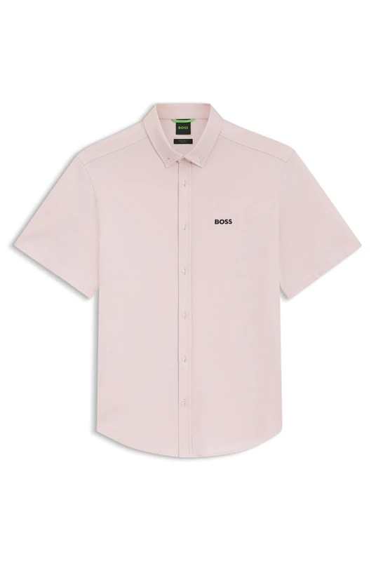 BOSS Mens ST Motion S Regular-fit Shirt in Cotton Jersey - Image 1