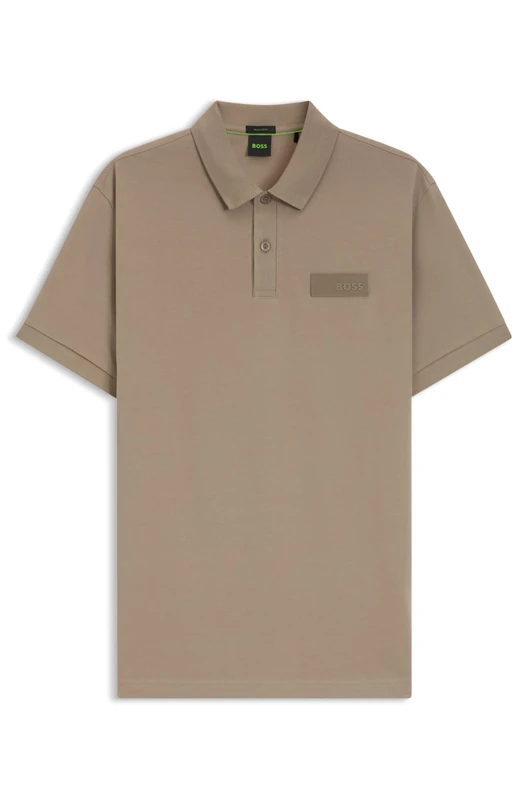 BOSS Mens Paddy Structure Paddy Polo Shirt with Structured Logo Patch - Image 1