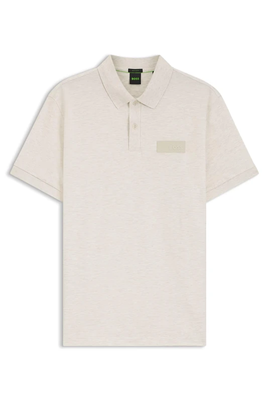 BOSS Mens Paddy Structure Paddy Polo Shirt with Structured Logo Patch