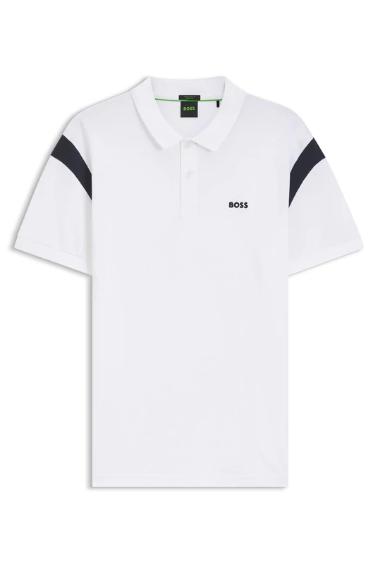 BOSS Paddy Poloshirt Aus Stretch-Baumwolle White
