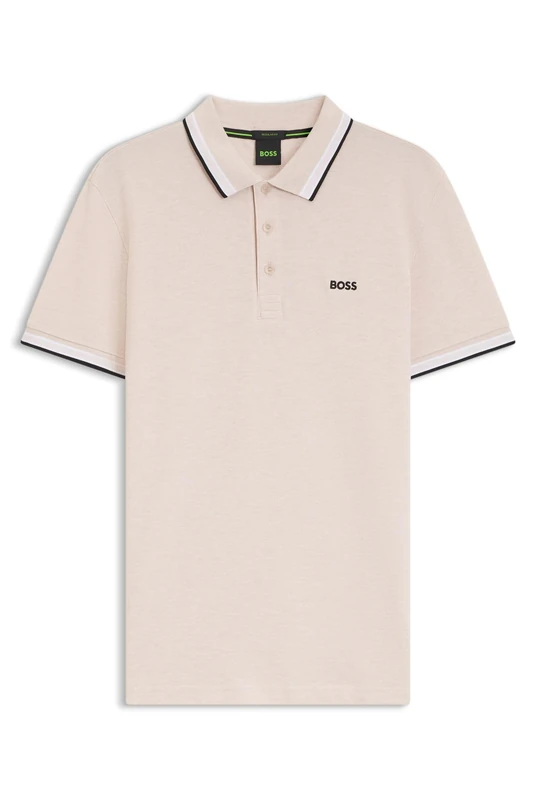 BOSS Mens Paddy Contrast-Logo Paddy Polo Shirt in Cotton piqué