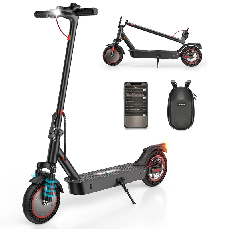 Electric Scooter,34KM Range 350W Motor Electric Scooter Adults with 8.5" Pneumatic Tires,42V 7.8Ah Battery,3 Speed Modes,Rear Disc + Electronic Brakes,120KG Load, APP Control