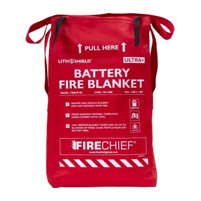 Firechief LithShield Ultra Plus Battery Fire Blanket 1.8 x 1.8 m (FBBUP180) | Withstands Up to 2000°C | Silica & Fibreglass Made| For High-Voltage Battery Safety - Image 1