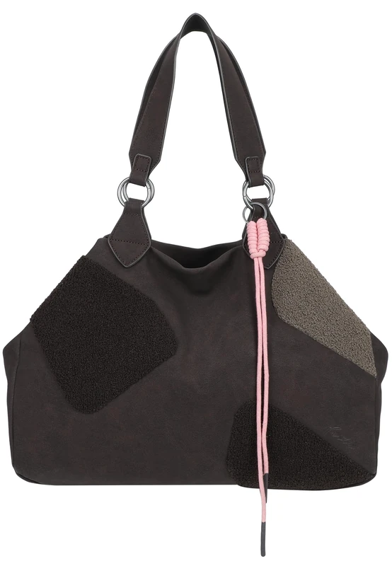 Fritzi aus Preußen shopper bag shoulder bag Izzy Medium Limited Happy Flocked Soft Coffee dark brown