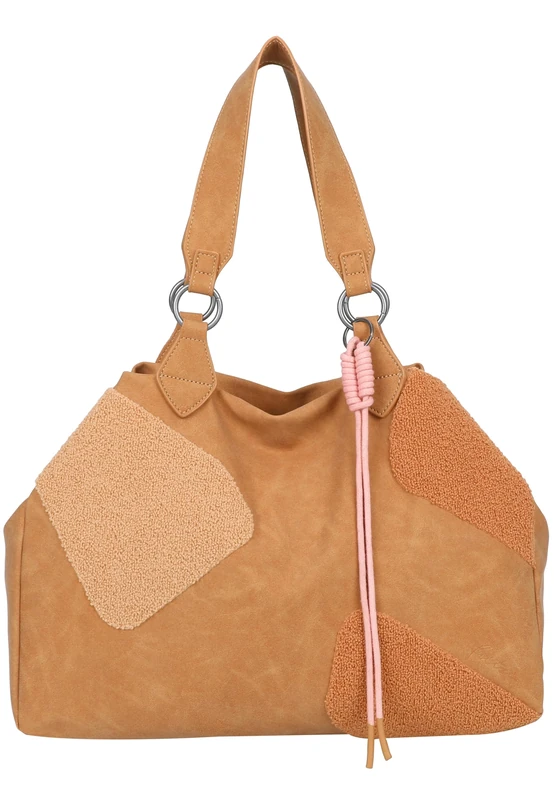 Fritzi aus Preußen shopper bag shoulder bag Izzy Medium Limited Happy Flocked Soft Chestnut light brown