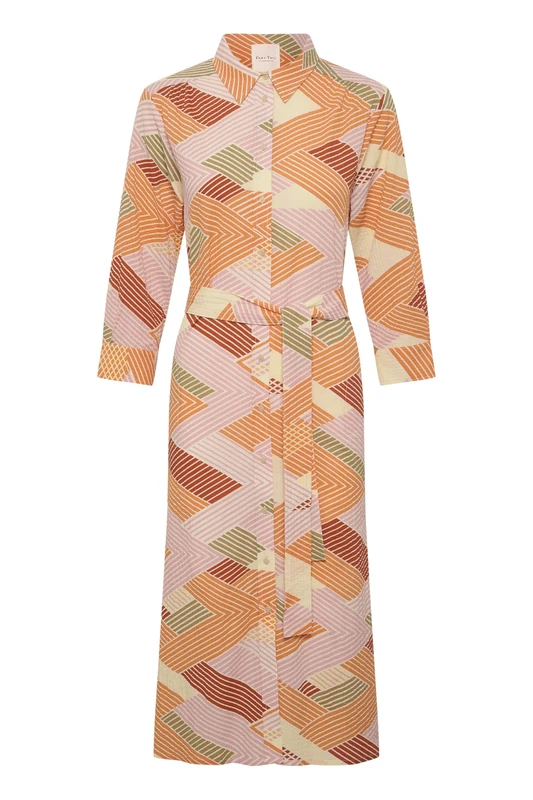 Part Two Women's Bintipw Dress, Mandarin Orange Zig Zag Print, 12
