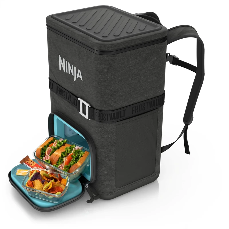 Ninja FrostVault Go 23 Litre 36-Can Backpack Outdoor Soft Cooler with Cold Dry Zone, Keeps ice for up to 24 Hours, Charcoal Grey FF136EUUKCG