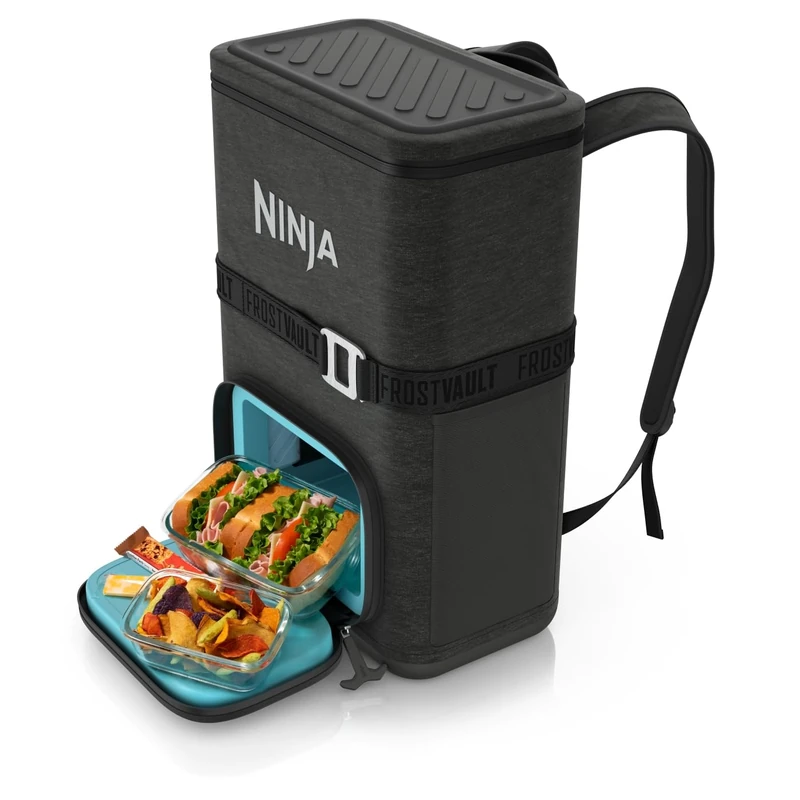 Ninja FrostVault Go 17 Litre 24-Can Backpack Outdoor Soft Cooler with Cold Dry Zone, Keeps ice for up to 24 Hours, Charcoal Grey FF124EUUKCG