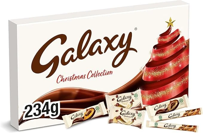 Galaxy Variety Chocolate Christmas Selection 234g, Ideal Christmas Chocolate Gift Box including Smooth Milk, Caramel, Minstrels Assorted Bars Ripple Cookie (1 Box)