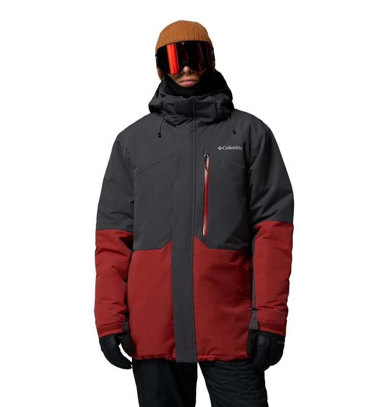 Columbia Men's Last Tracks 3 Jacket, Ski Jacket, Shark/Red Oxide, X-Large