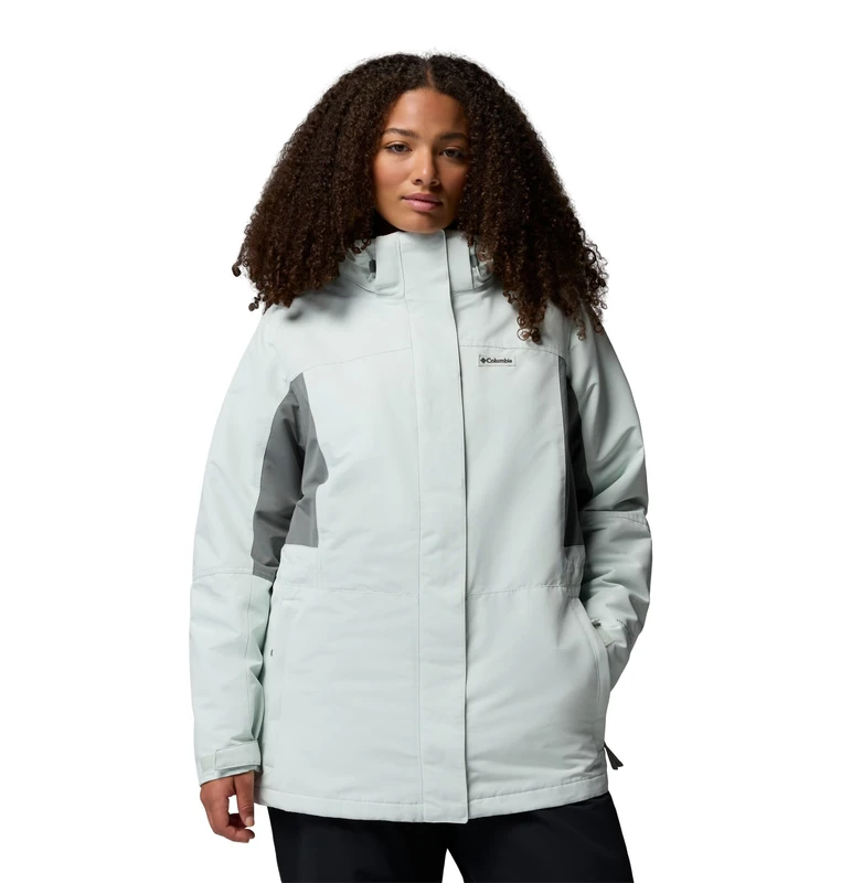 Columbia Women's Bugaboo 4 Fleece Interchange Jacket, 3 In 1 Interchange Winter Coat, Tea Light/Sedona Sage, X-Large