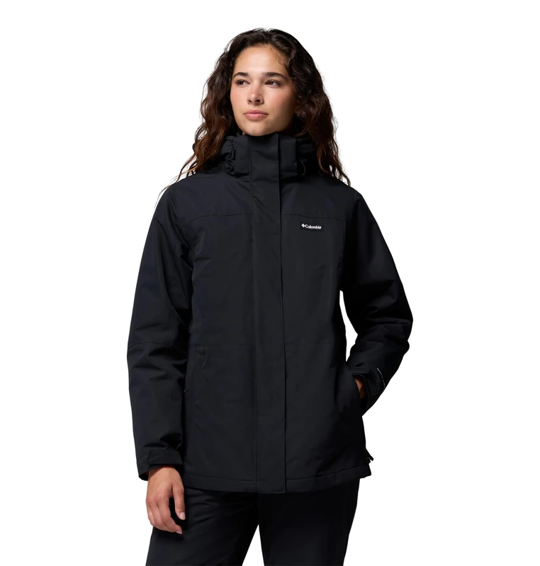 Columbia Women's Bugaboo 4 Fleece Interchange Jacket, 3 In 1 Interchange Winter Coat, Black, Large