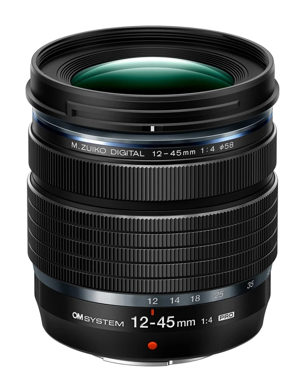 OM SYSTEM M.Zuiko DIGITAL ED 12-45mm F4.0 PRO lens, Lightweight Travel Zoom, suitable for all MFT cameras (Olympus OM-D and PEN models, Panasonic G-series), black