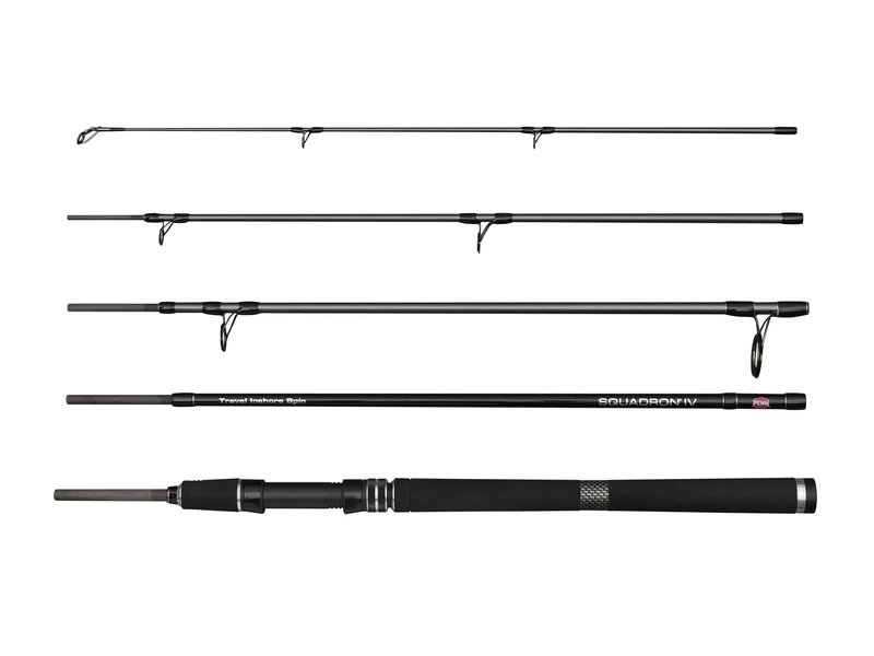 PENN Squadron IV Travel Spin Fishing Rod | Saltwater Inshore Spinning Rod for Lure & Predator Fishing | 24T Carbon Blank | Fast Action | Dura-Guides | EVA Handle | 2.70m | 20-50 g