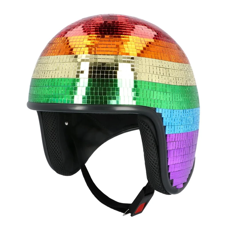 Boland Disco Helmet - Rainbow Disco Ball Costume Headwear