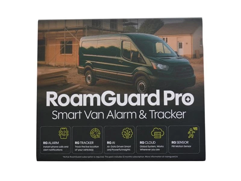 RoamGuard Track, Smart GPS Tracker, Real time GPS Tracking for Van, Car and Motorhome, Plug-and Play, Geofence, Motion and Tamper Alerts, 12 month subscription, AI Asset Inventory, 160 Countries
