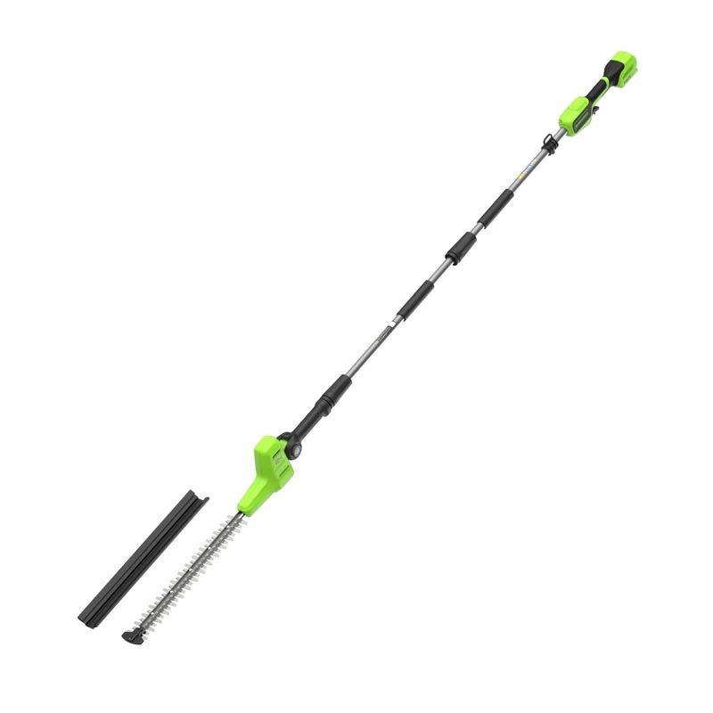 Greenworks 24V Cordless Pole Hedge Trimmer with Split Shaft, 51cm Dual Action Blades, Blade Cuts Up to 28mm, 112.5 Degree Head Pivot, 3200spm WITHOUT Battery & Charger, 3 Year Guarantee PH24B01-01