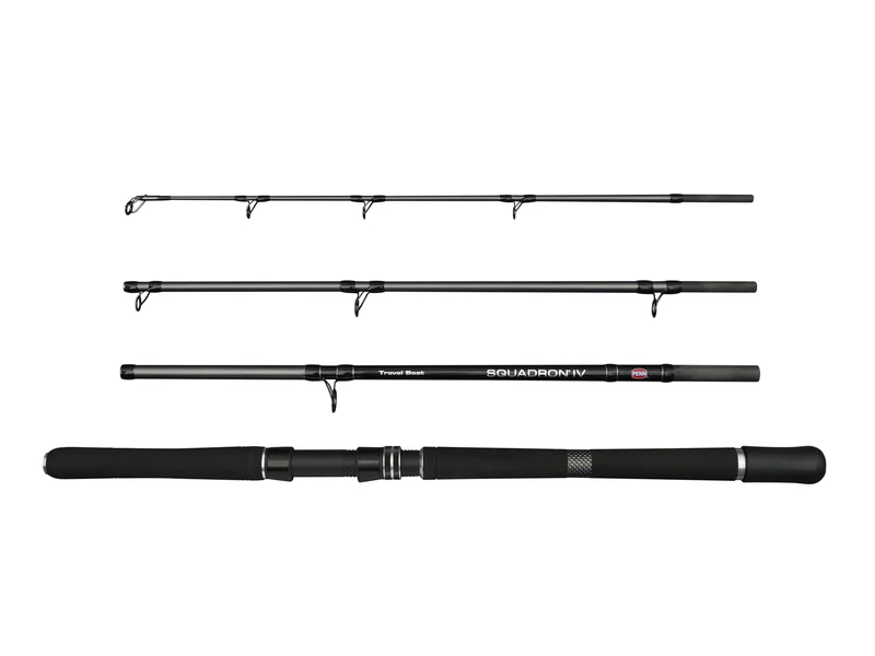 PENN Squadron IV Boat Travel Casting Fishing Rod | Saltwater Sea Fishing Rod | 24T Carbon 4-Piece Blank | PENN Dura-Guides | High-Density EVA Handle & Gimbal with Cover | 2.10m | 12-20lb