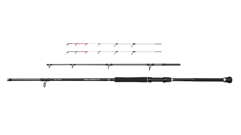 PENN Squadron IV Boat Sensitip Spinning Fishing Rod | Saltwater Rod for Flatfish, Cod, Pollock & Haddock | Extra Tips for Multiple Lure Weights | 24T Carbon Blank | Dura-Guides | 2.40m | Max 300 g