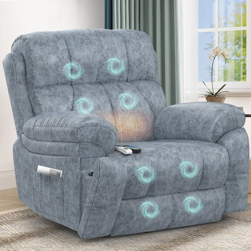 YONISEE Lift Chair Recliners for Elderly, Recliner Chair with Massage & Heat, Extended Footrest, Oversized Recliners Armchair Lounge Sofa with Type C+USB Ports, Hidden Drink Holders, Dual Side Pockets