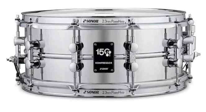 SONOR KS 1465 SDS CC KOMPRESSOR 14 X 6.5 Steel Chrome 150TH Birthday Snare Drum