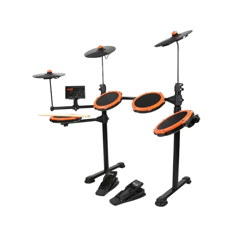 RockJam RJDDK02 Electric Drum Kit with Mesh Pads, USB MIDI and Sticks