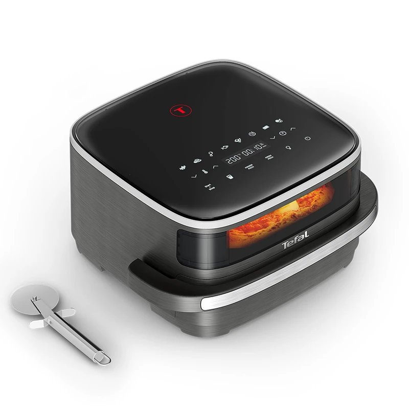 Easy Fry Pizza, FW402HG0, Air Fryer + Pizza Cutter, 4.5L, Large Air Fryer, Super-Sized Cooking Surface, Compact Format, Viewing Window, Extra Crisp Technology - Coal Grey - Image 1