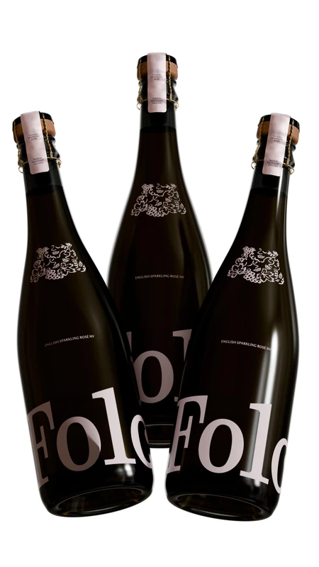 Folc English Sparkling Rosé Wine, Elegant, Complex & Refined, Fresh Strawberry & Rose Petal Flavours, Traditional Method, Crafted in Kent, 750ml, Celebrations & Special Occasions (3 Bottle) - Image 1