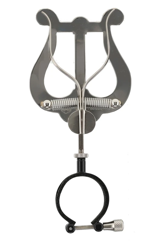 GEWA Marching Music Holder/Marching Lyre Clarinet "Flex" - Medium Lyre - 2 Pushers - Springy Stainless Steel Clip - For All Clarinets