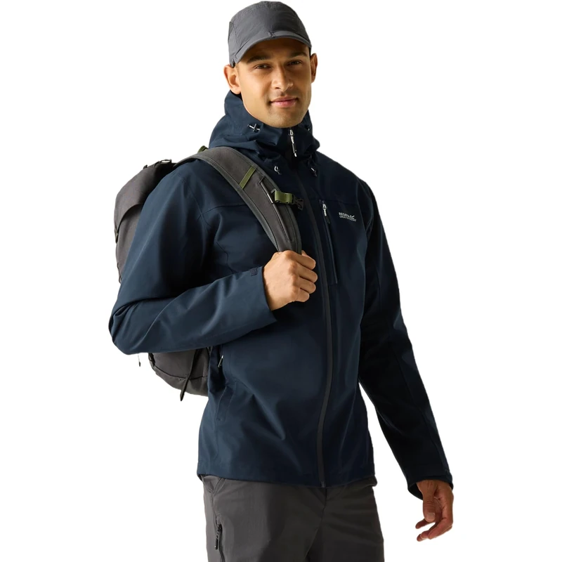 Regatta Mens Birchdale II Waterproof Soft Shell Jacket Breathable Walking Hiking Coat 5XL Navy
