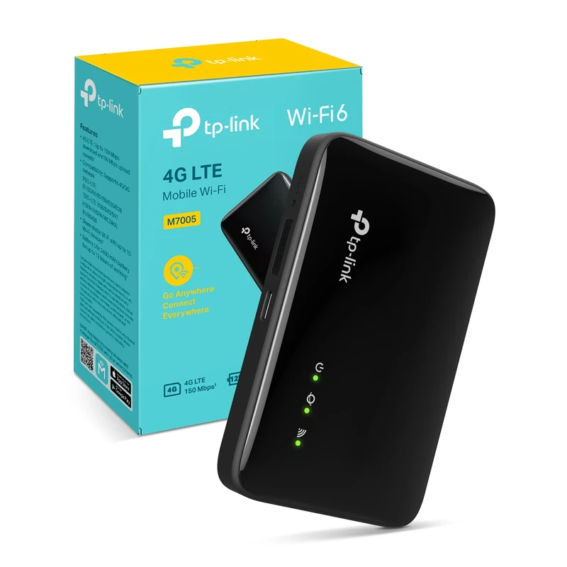 TP-Link M7005 4G MiFi Router, WiFi Dongle, Portable WiFi with SIM Slot,Dual Band Mobile WiFi 6 Router,Plug and Play MIFI,Long Battery Life,Portable Hotspot,For Caravan,APP Control,Compact Design