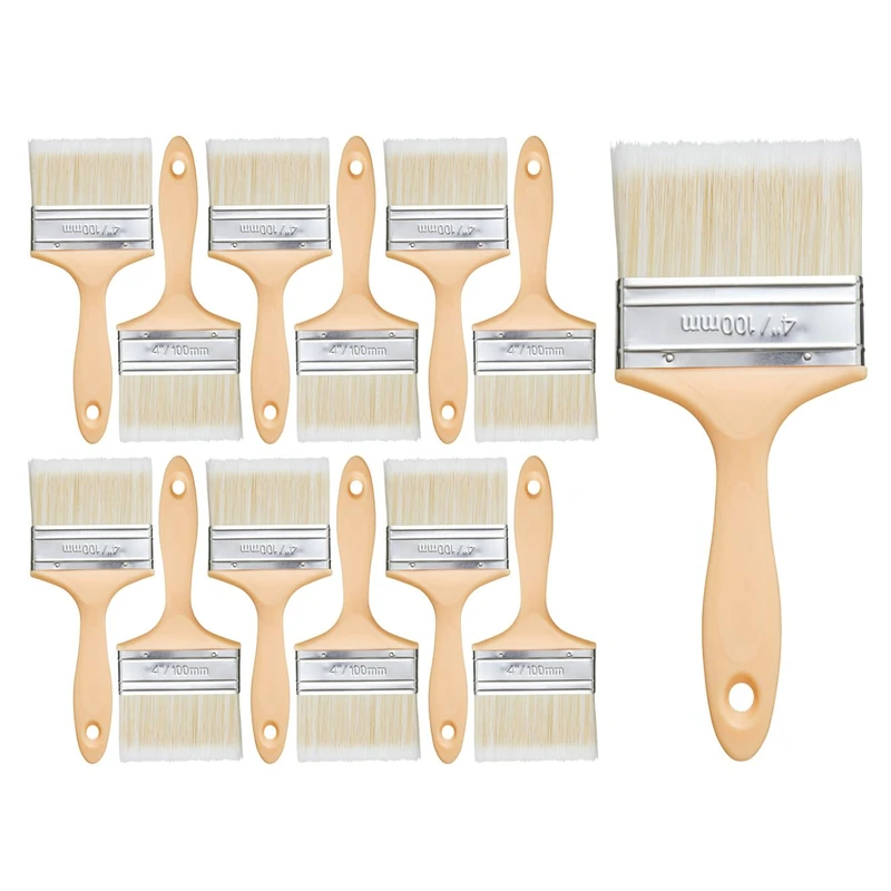 Rodo 4" Synthetic GRP Laminating Brush – 12 Pack | Professional Fibreglass & Resin Application Brush with Durable Plastic Handle
