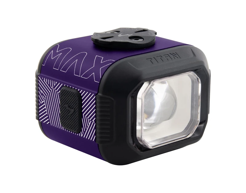 Moon Light the Way You Ride On Titan Max Purple 1700 Lumens Front Bicycle Light with Wireless Remote, IPX7, Max Runtime 140 Hours