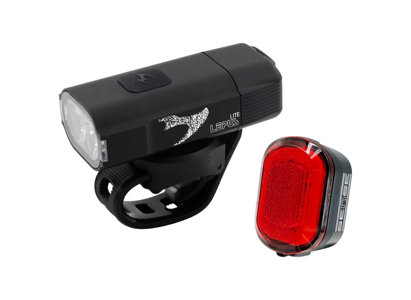 Moon Light the Way You Ride On Lepus Lite 400 Lumens Front Light & Orion 50 Lumens Rear Light, Rechargeable Bicycle Light Set