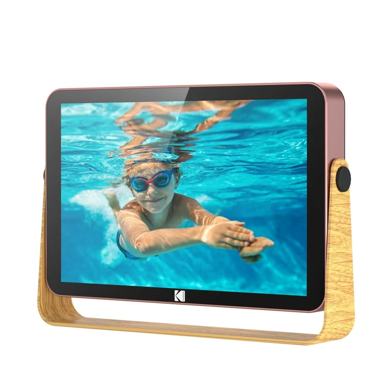 Kodak RWF-108V 10" - Wi-Fi Digital Photo Frame, 1280x800 IPS Touch Screen, 32GB Storage, WiFi 6 Dual-Band, 4000mAh Battery, App Control, Media Player - Pink