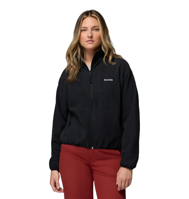 Columbia Women's Sequoia Grove 2 Full Zip, Full Zip Fleece Jacket, Black, Medium