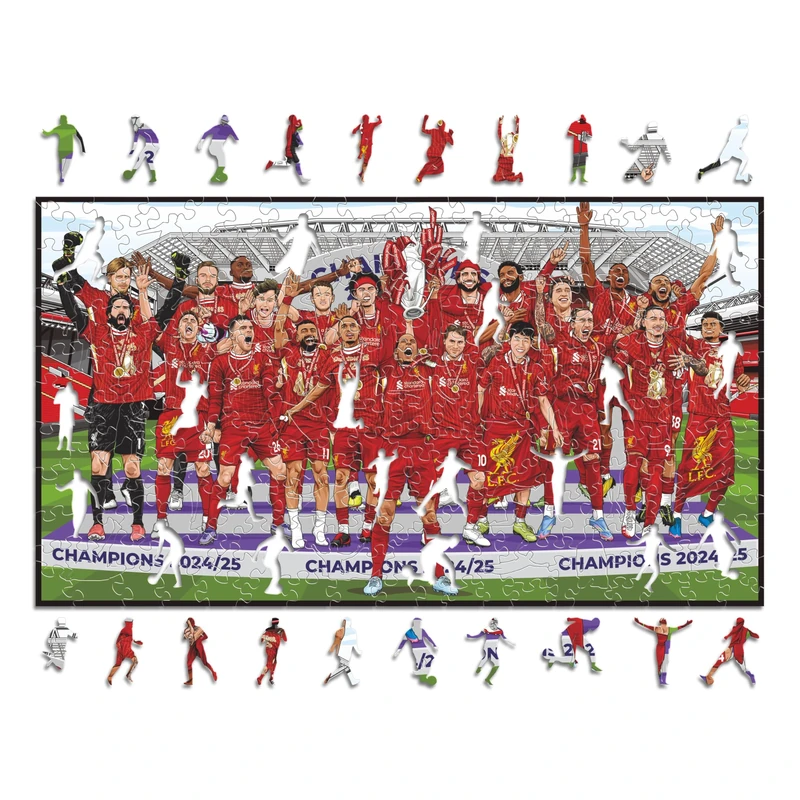 Iconic Puzzles - Liverpool, Premier League Champions 24/25, Officially Licensed Wooden Puzzle, 100% Sustainable, Size M, 270 Pieces