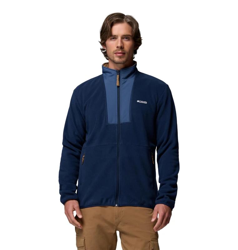 Columbia Men's Sequoia Grove 2 Full Zip Fleece, Full Zip Fleece Jacket, Collegiate Navy/Dark Mountain, Large