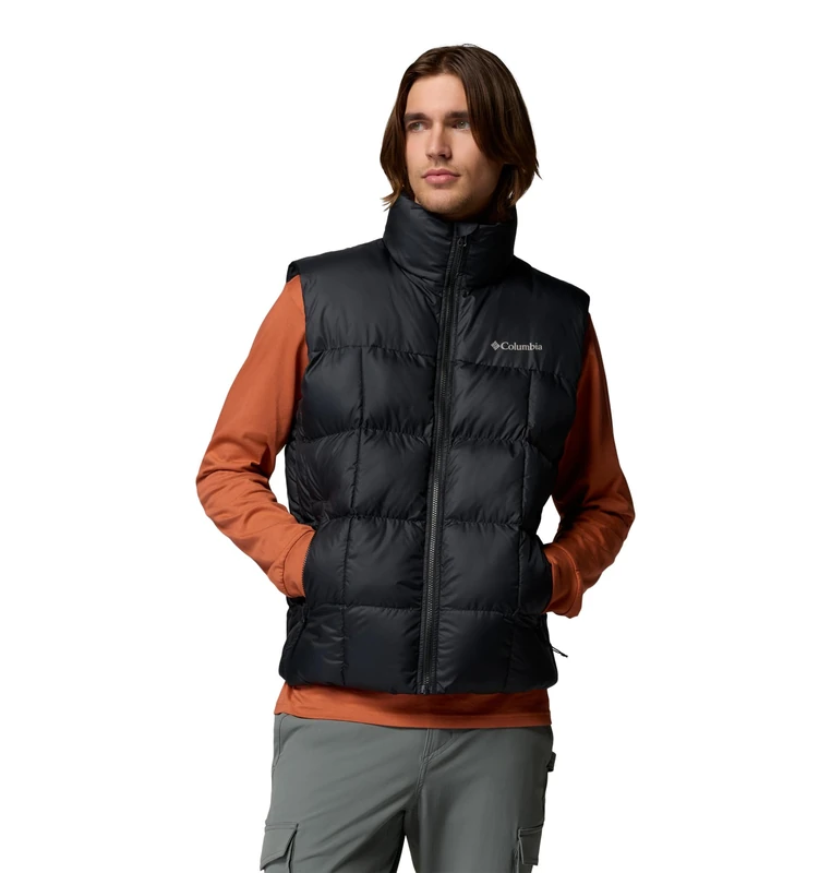 Columbia Men's Puffect 4 Vest, Puffer Vest Body Warmer, Black, Medium - Image 1